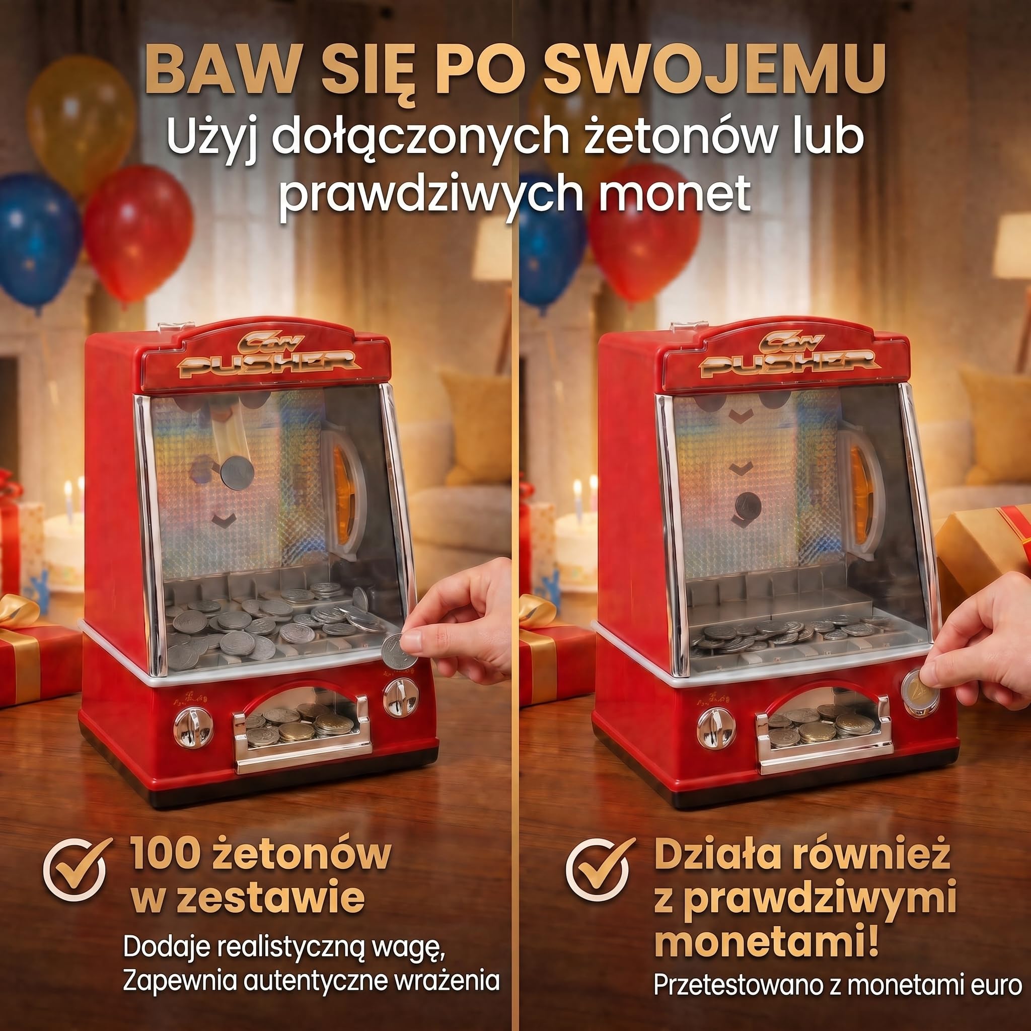 Automat do gry Coin Pusher; Automat do gry z efektami dźwiękowymi i świetlnymi kasyna