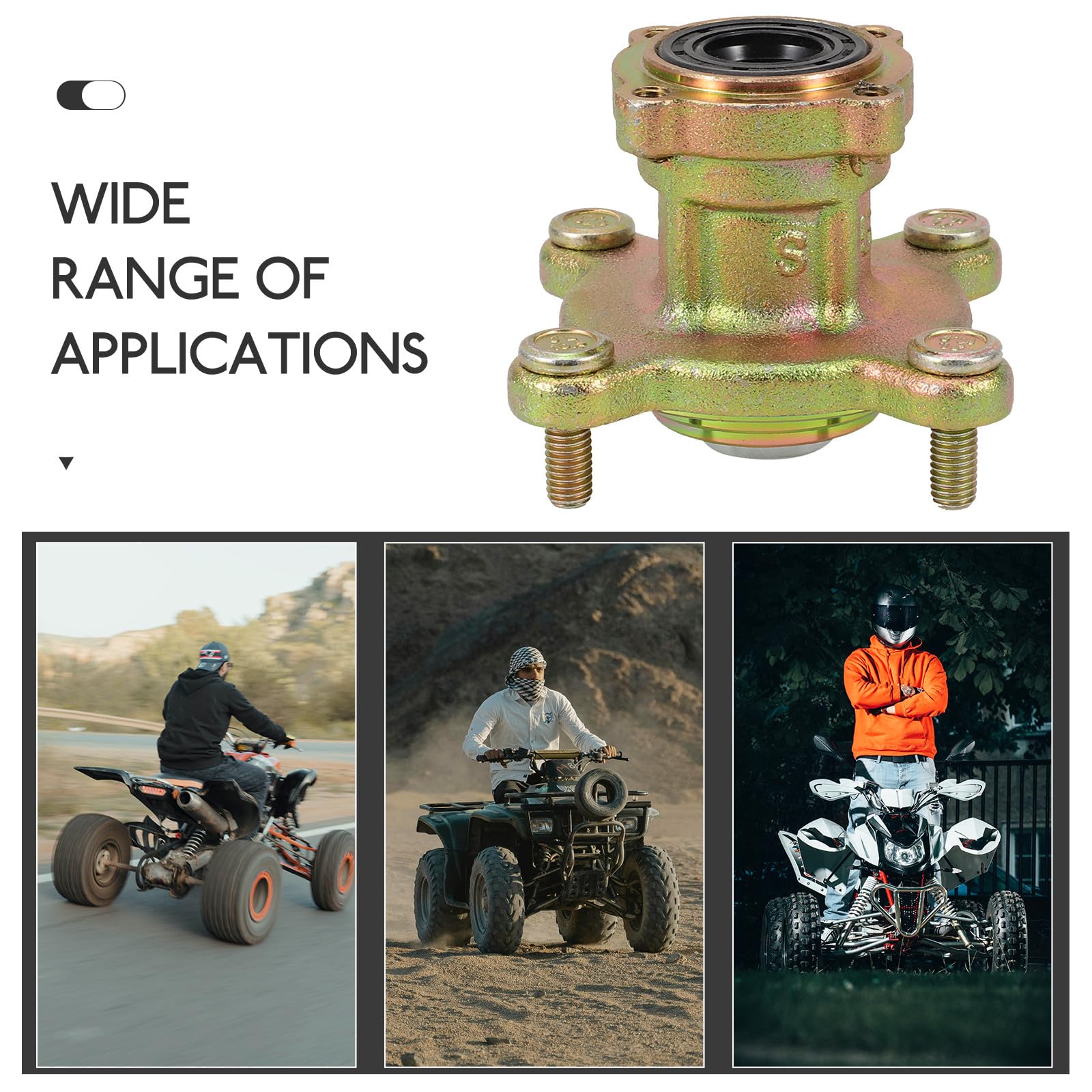 VALICLUD Mozzo Ruota Anteriore ATV 4 Fori 15Mm, Cerchione Go-Kart 88Mm, Ricambio per Go-Kart 50-110cc, Consigliato per Terreni Fuoristrada e Piste Sterrate