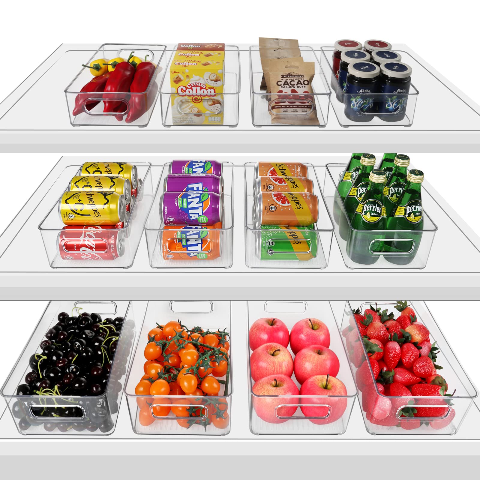 Buy Refrigerator Organizer Bins, HERKKA 12 PACK Organizer Bins