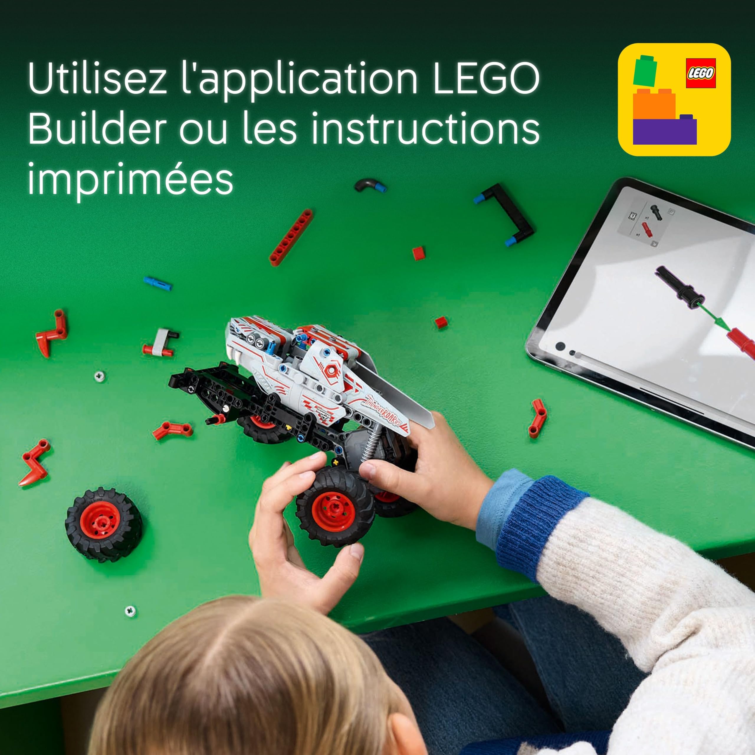 LEGO Technic Monster Jam ThunderROARus à rétrofriction - Maquette de Camion Dinosaure pour garçon et Fille dès 7 Ans - Jeu créatif et idée Cadeau pour Amateurs de Voitures et de mécanique 42200