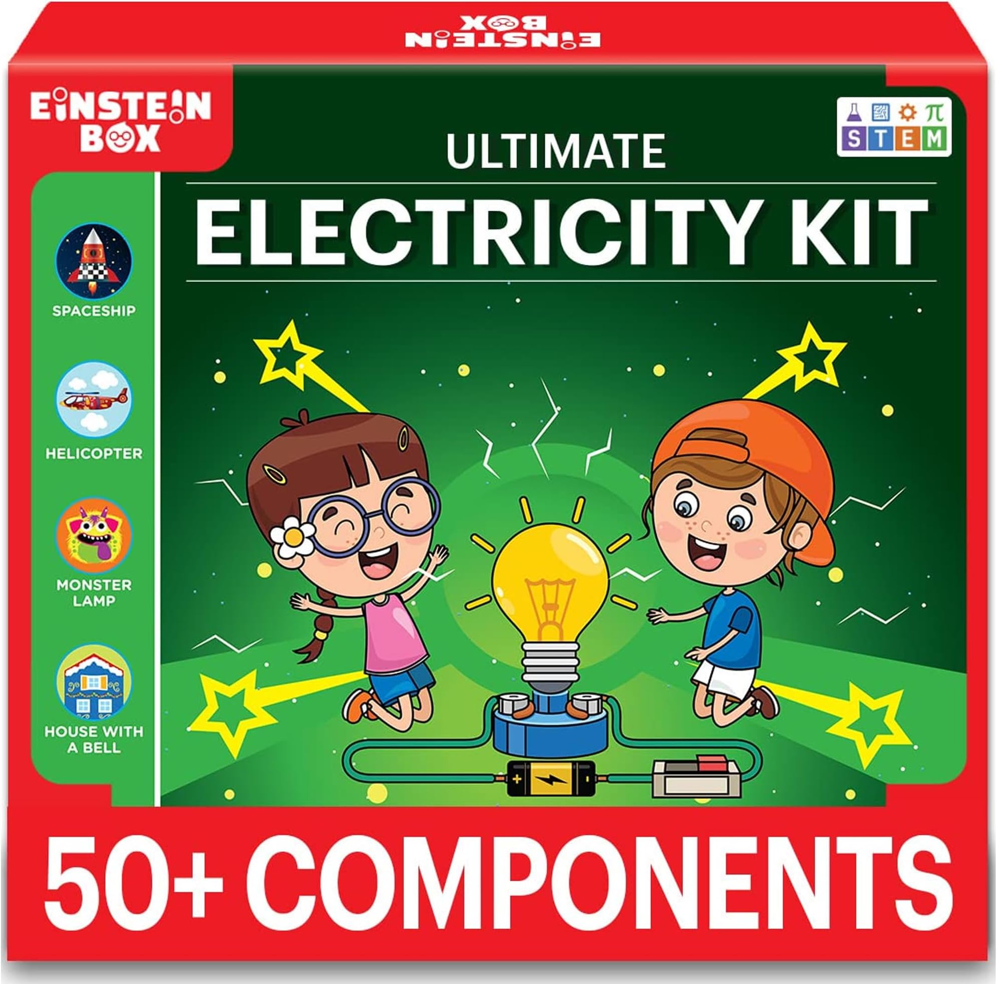 Einstein Box Ultimate Electricity & Science Kit | Science Project Kit | Electric Project Kit | Electronic Circuits | Electric Circuit Kit | Toys for Kids Ages 8-15 Years | Science Experiment Kit