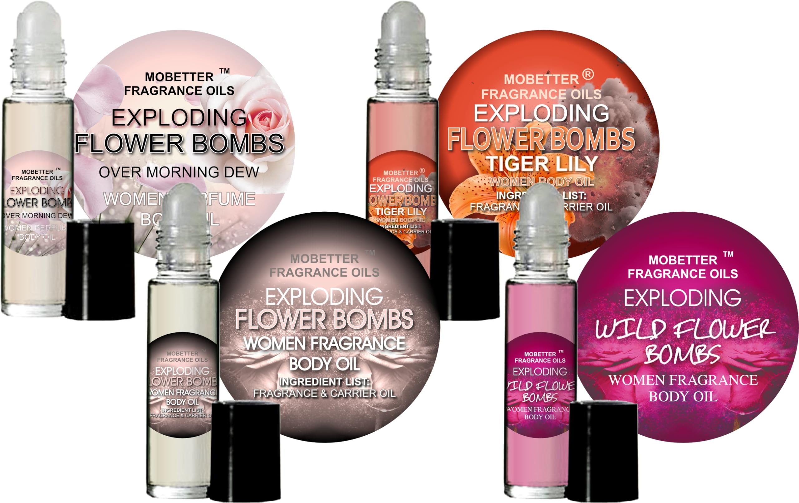 MOBETTER FRAGRANCE OILS Exploding Flower Bombs Set Women Perfume Body Oil