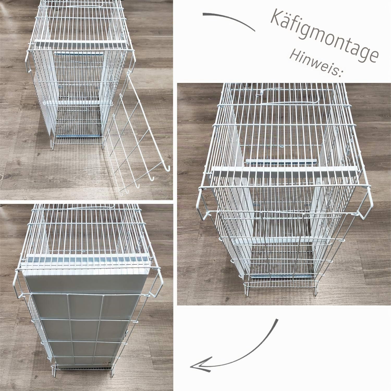 BPS BPS-1304 Brutkäfig für Vögel mit Futternapf, Tränke, Springschale, Größe M/L (M: 40 x 27 x 35 cm)