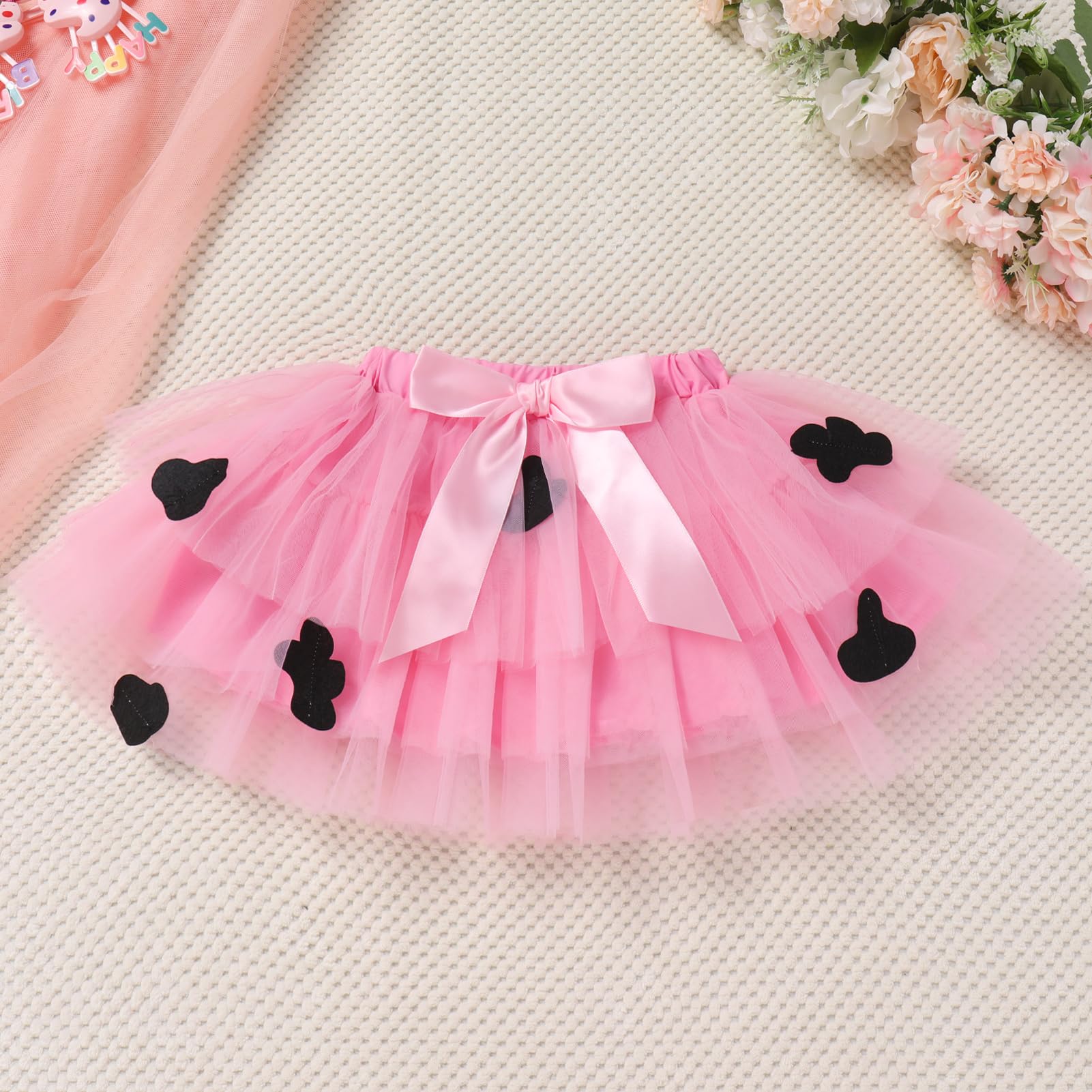 FYMNSI Baby Mädchen 1. Geburtstag Kuchen Smash Outfit Kurzarm Strampler Tutu Rock Stirnband 3-teiliges Set