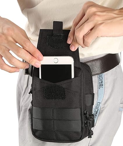 Miniatura 4 de LefRight Funda táctica para teléfono, soporte para bolígrafo, Molle, organizador de cinturón EDC para chaleco, kit de herramientas de bolsillo,