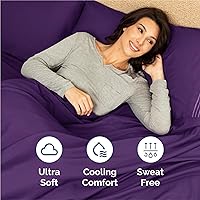 Vista 4 de Juego de sábanas tamaño king de 4 piezas, cómodas, transpirables y refrescantes, tipo hotel, unisex, esquinas tipo bolsillos profundos, fácil