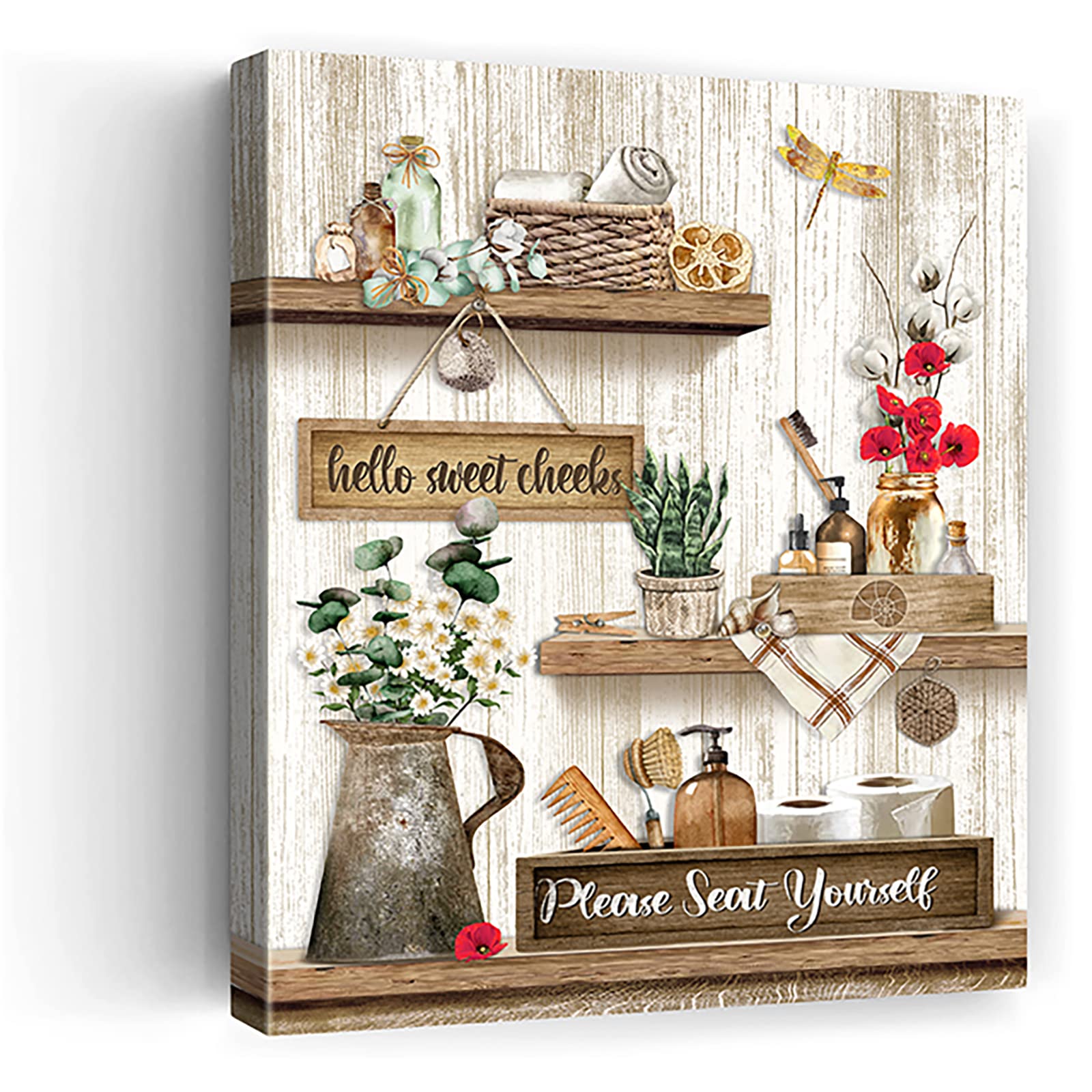 HANKCLES Rustic Wall Art Flower 12x16 Inch