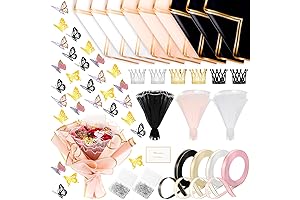 385 Pcs Wrapping Paper and Lace Mesh for Flower Bouquet