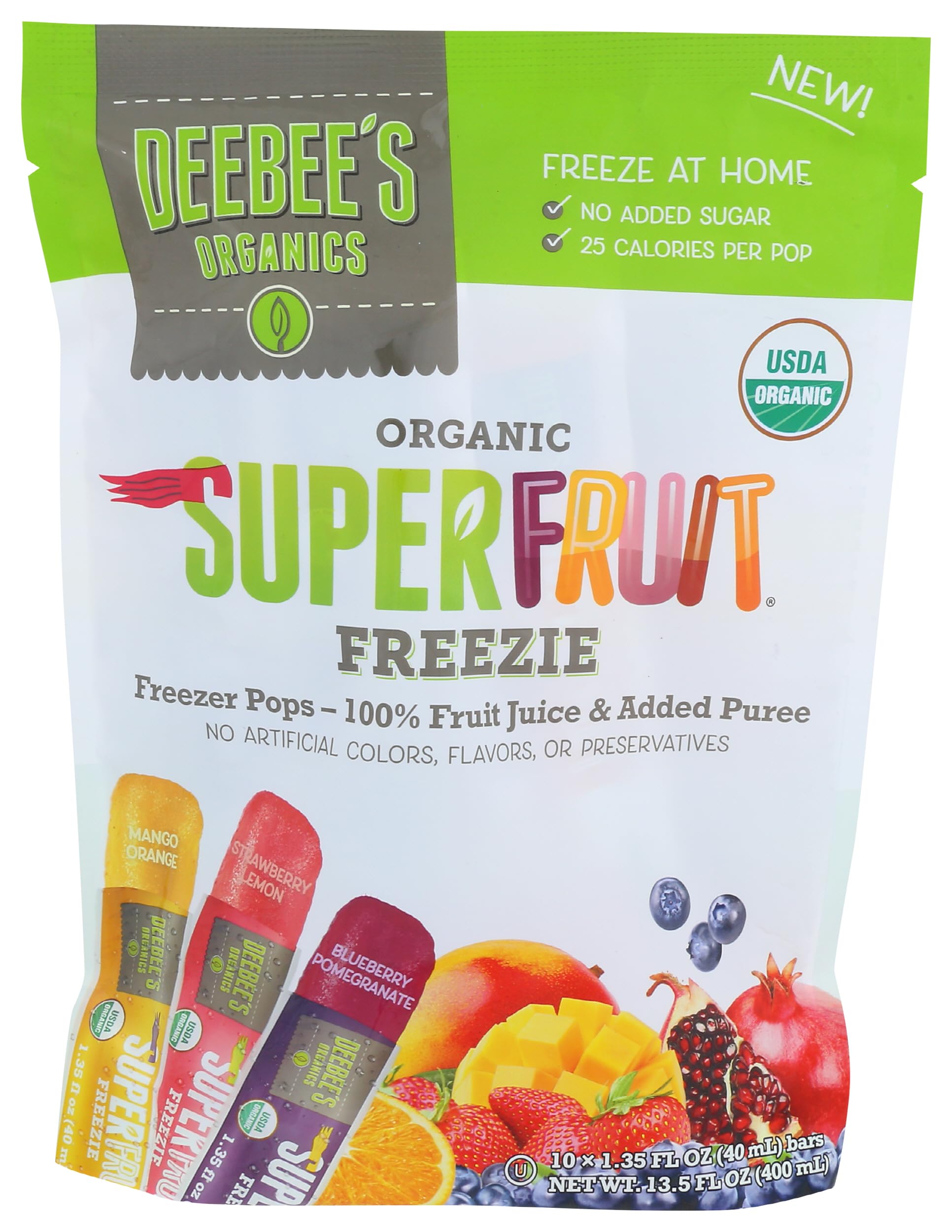 FRUITS　No.13 Amazon.com: DeeBee'S, Freezer Pop Freezie Superfruit Organic, 13.5
