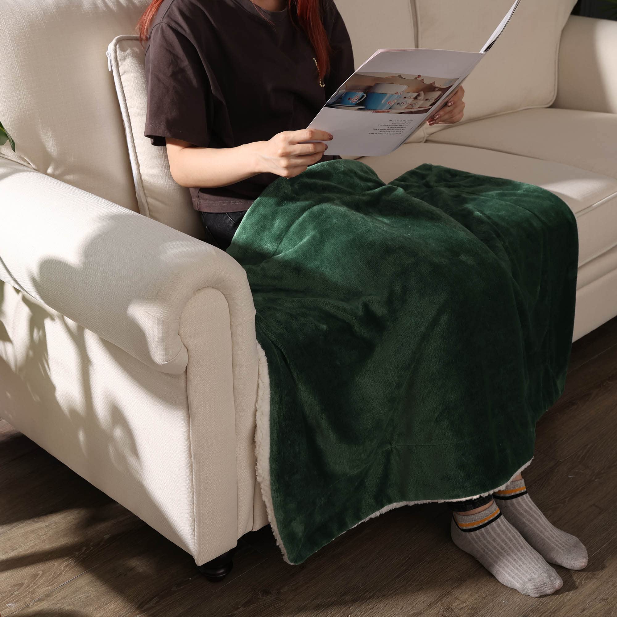 NANPIPER Coperta in morbido pile per neonati, per l'inverno (verde oliva, 76,2 x 101,6 cm)