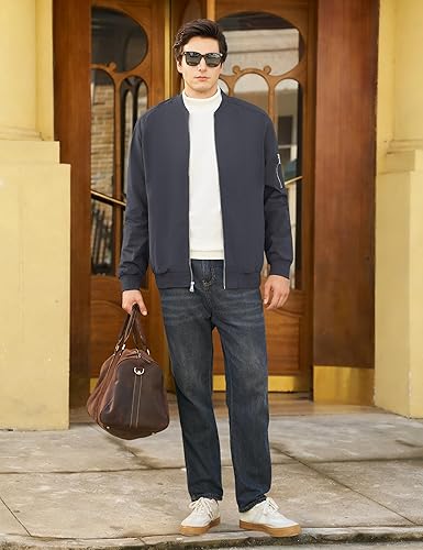 Miniatura 2 de CRYSULLY - Chaqueta estilo casual de hombre para primavera y otoño, delgada, de corte ajustado y ligera para exteriores