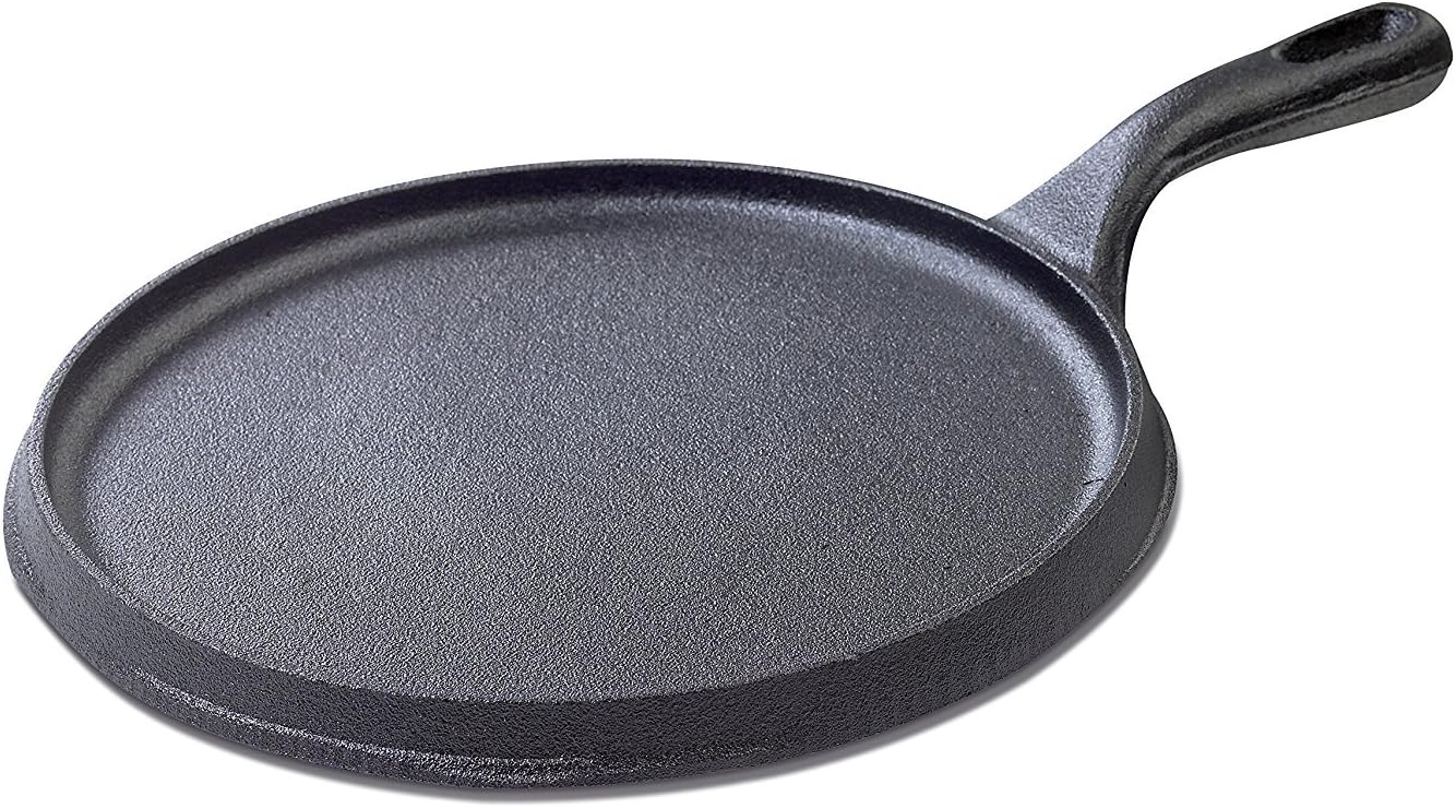IMUSA USA Preseasoned Cast Iron Comal 9.5-Inch, Black
