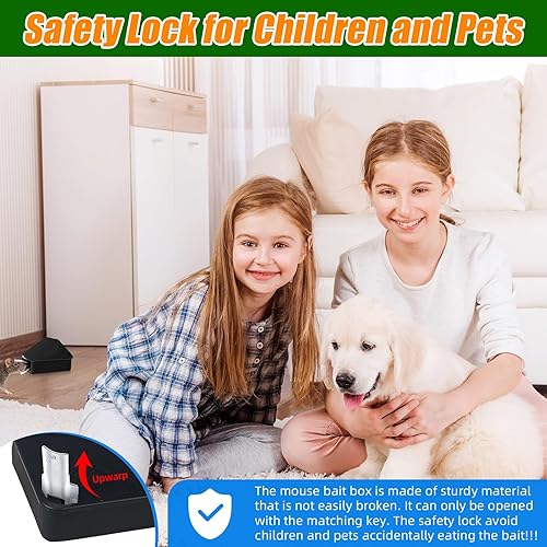 Miniatura 4 de Estación de cebo para ratones al aire libre e interior con 8 llaves, paquete de 8 estaciones reutilizables para cebo para ratas para cocina, sala de