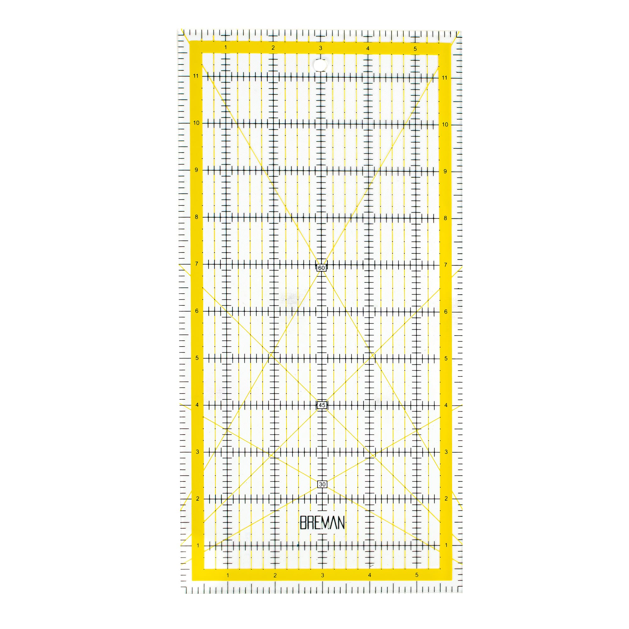 Breman Precision Quilting Rulers – 6x12 Inch Clear Acrylic Rulers for Quilting and Sewing – Laser-Cut Edge, Easy-Read Grid Lines, Angled Markers – Fabric Guide for Left & Right-Handed Users