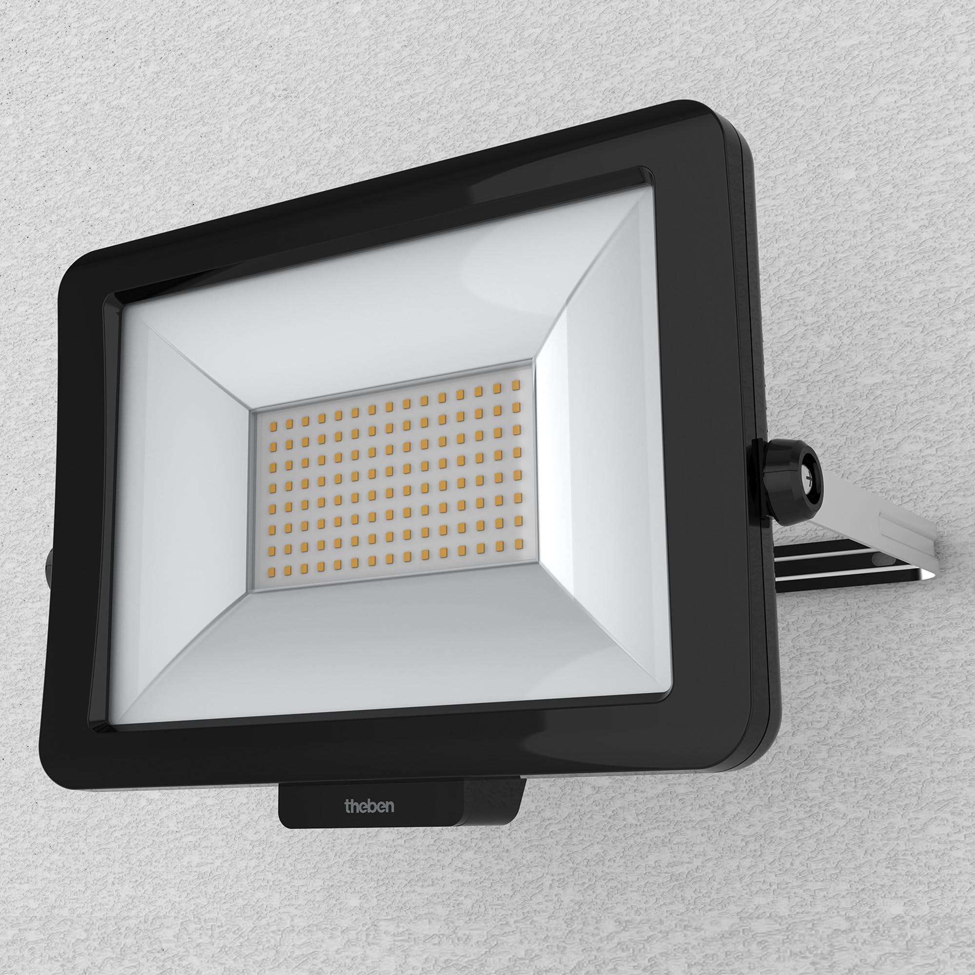 Theben 1020697 theLeda B50L W BK LED-Strahler 50 W 3000 K Wand/Decke außen | 5430 lm, IP 65, 360° drehbar, optional modular (Bewegungsmelder/Lichtsensor) erweiterbar, schwarz, warmweiß