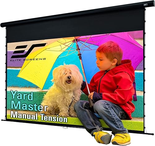 Miniatura 2 de Elite Screens Yard Master Tensión manual, 115 pulgadas Diag. Pantalla de proyector manual tensada con pestañas 16:9, OMS115WHMT