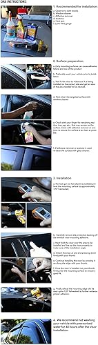 Miniatura 6 de 4 unidades de deflector de ventana con cinta adhesiva para ventana compatible con Nissan Murano 2009-2014, acrílico