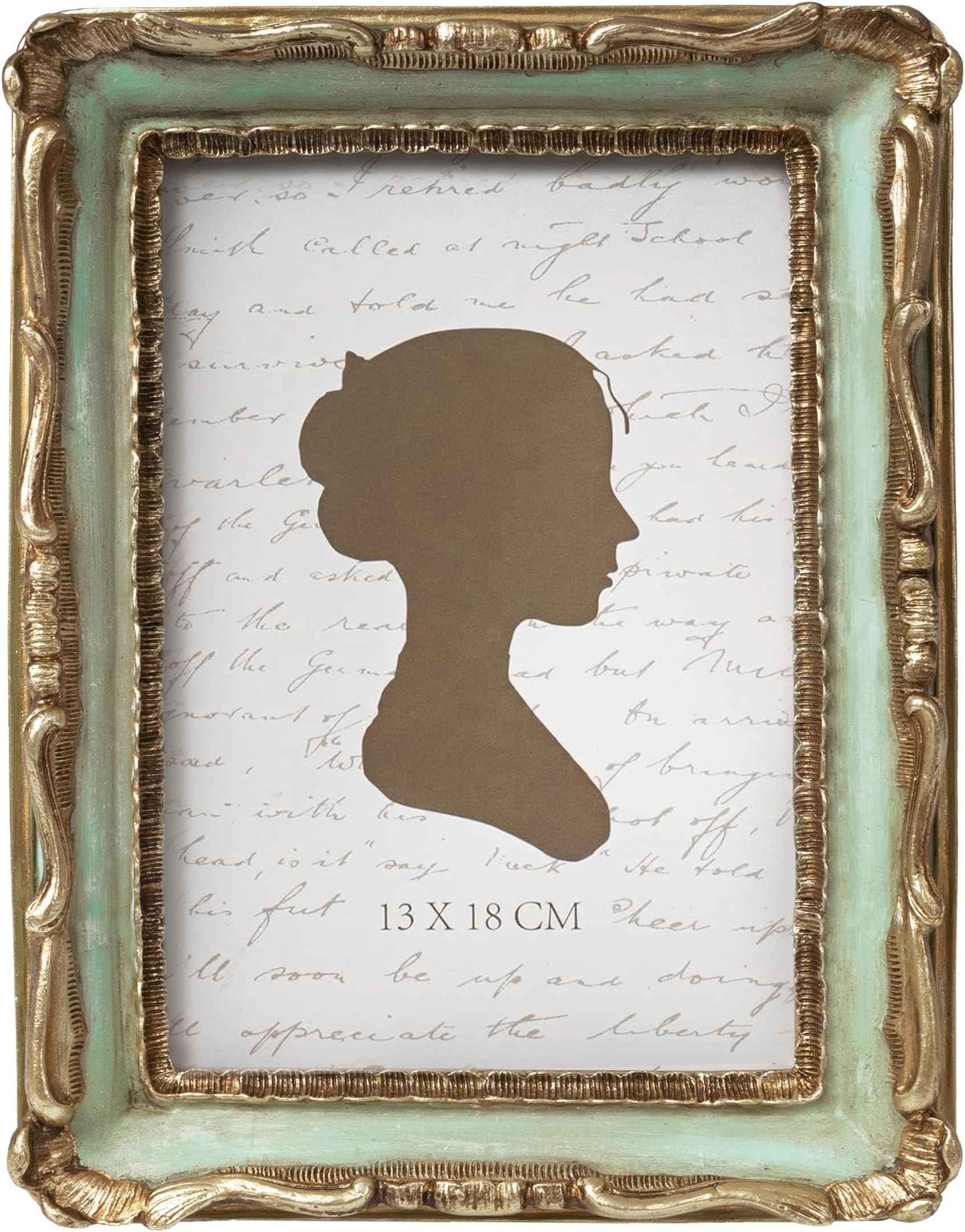 AELS 5x7/8x10 Inch Vintage Picture Frame, Elegant Antique Photo Frames with Glass Front, Photo Display, Tabletop Wall Hanging, Gift Ideas,Gold and Green (5x7)