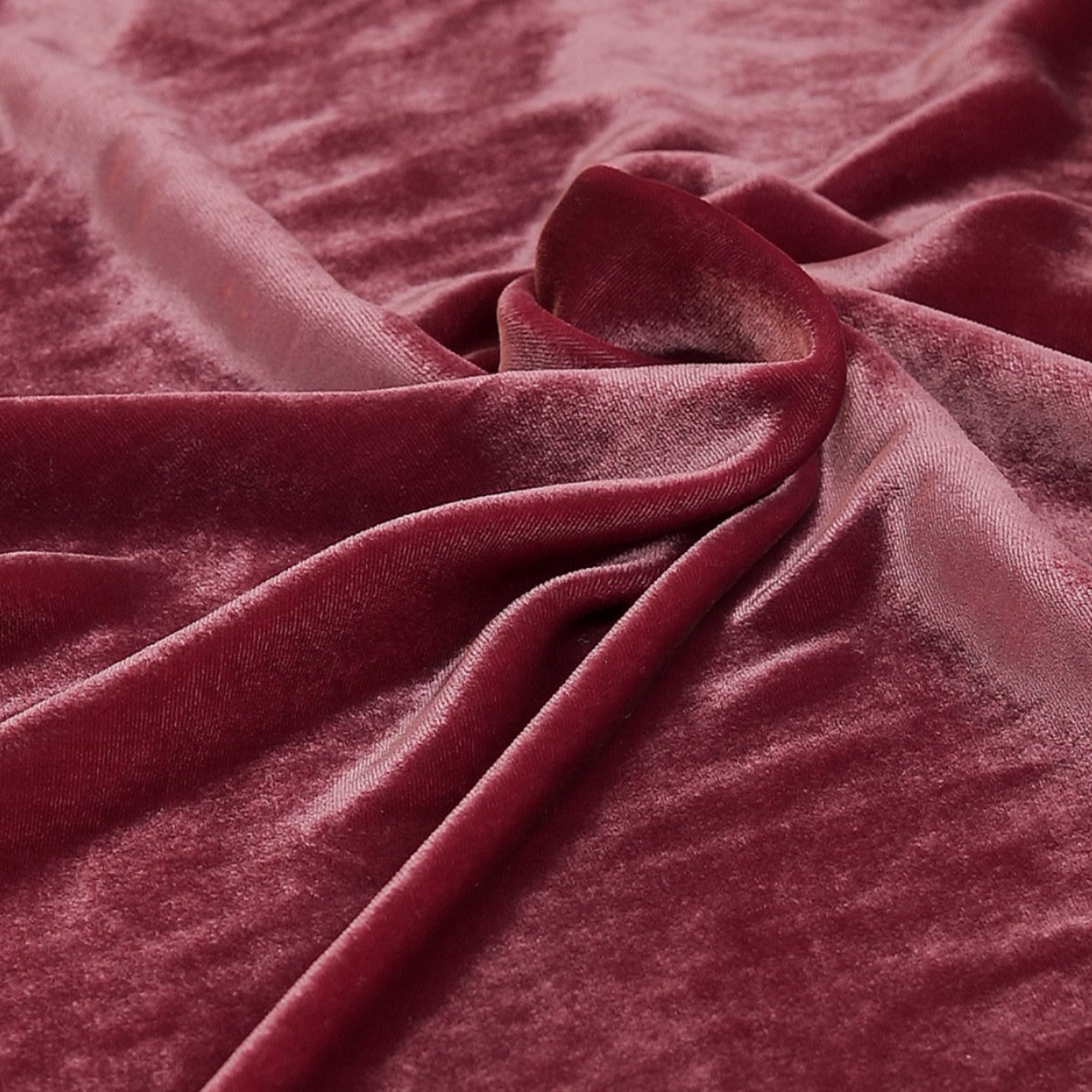 Tissu En Soie Indienne Mélangée - Couleur Rose Uni - Lot Pour Couture (env. 1m)