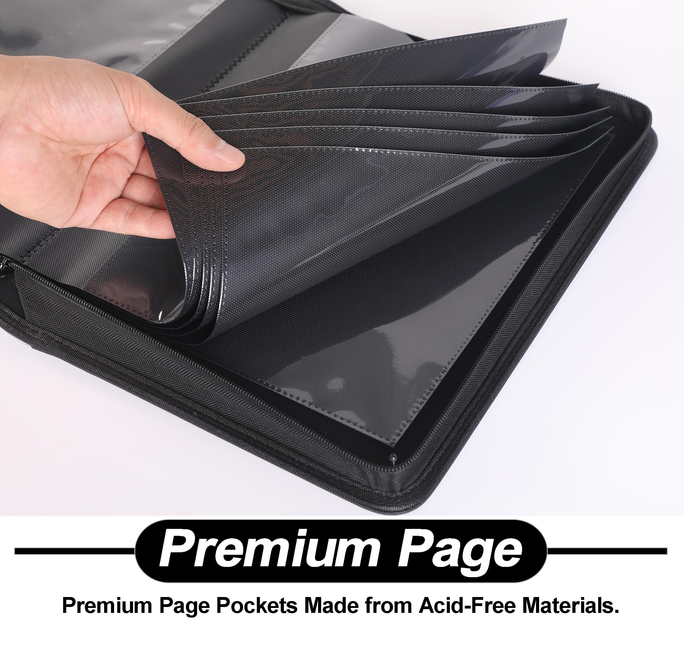 D DACCKIT Comic Binder，Comic Book Album with Sleeves Fits Regular Comics and Comic Bagged and Boarded - Comic Storage Binder Holds 24 Comic Books（Model A，Classic Black）