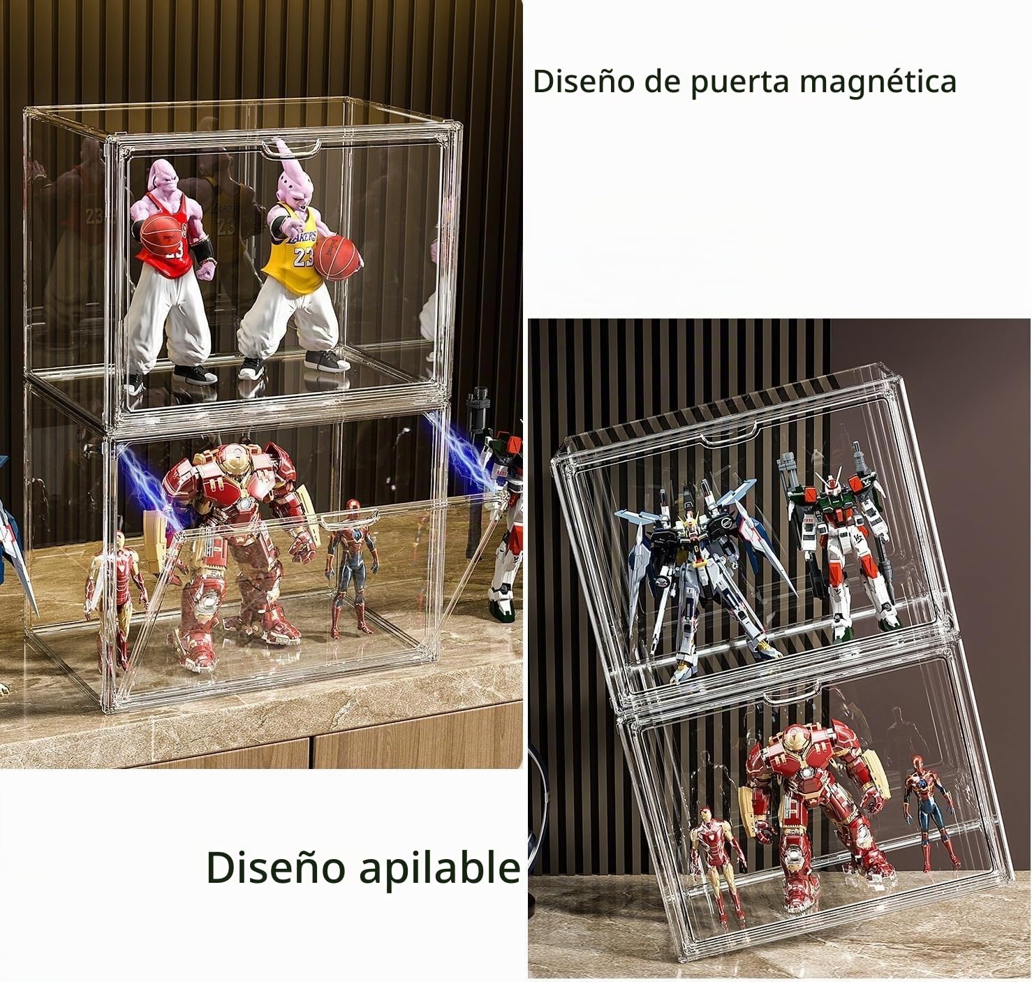 Vitrinas para Colecciones, Plexiglass Vitrina Expositora,Expositor Metacrilato,Vitrina Coleccionista Acrílico Transparente, con Puerta,Figuras de AccióN,Juguetes,Miniaturas (36*23*27cm)