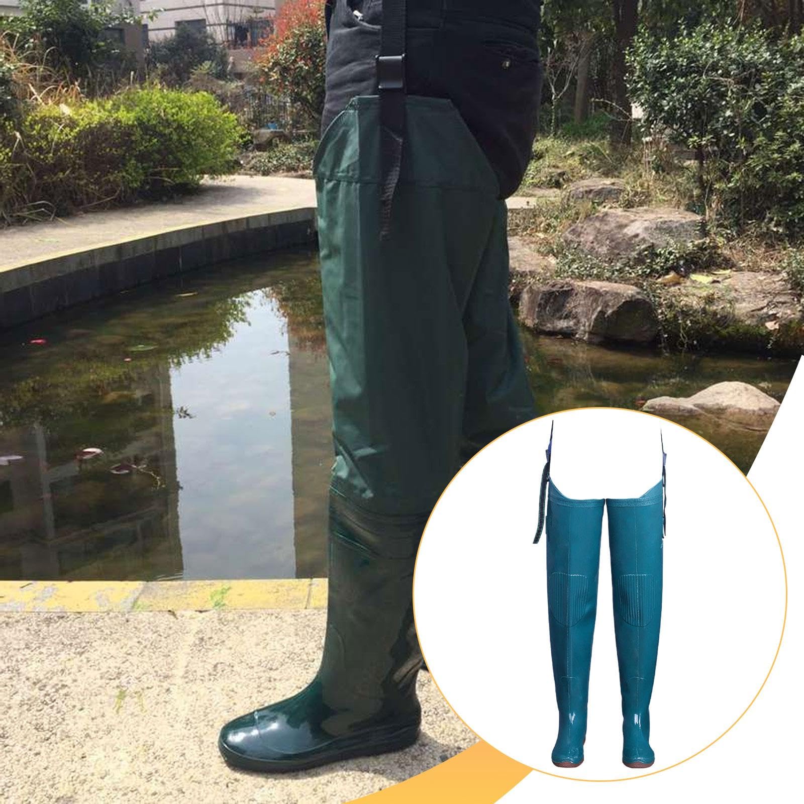 Stivali da pesca wader, stivali da pioggia alti fino al ginocchio, comodi, resistenti all'usura, da wading, da fiume per attività subacquee, 45