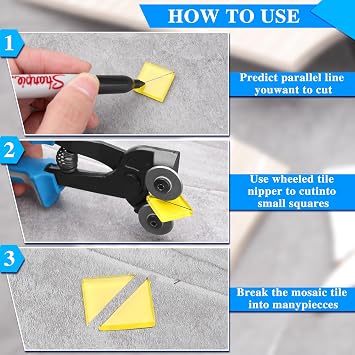 SPEEDWOX 2Pcs Mosaic Cutter Set Tile Nippers And Wheeled Ceramic Tile Cutter Glass Nippers Hand Glass Cutter For Stained Glass Precise Ceramic Tile Cutting Tool For Tile Ceramic Mosaic Stained Glass