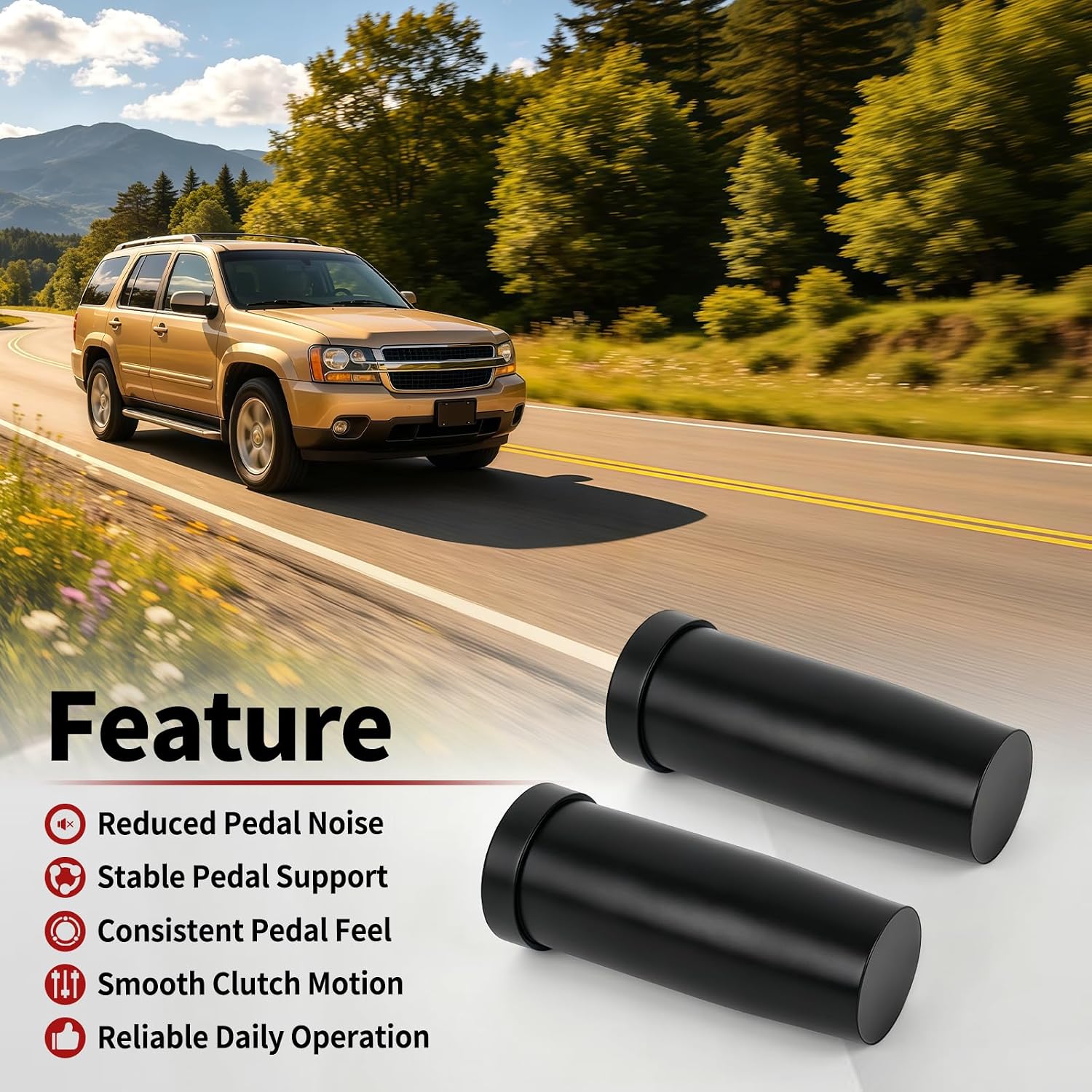 2Pcs Delrin Clutch Pedal Pivot Bushing Fit For Chevy Blazer 1998-2005 Fit For Chevy S10 1998-2004 Fit For GMC Sonoma 1998-2004 Fit For GMC Jimmy 1998-2001 Manual Transmission Replaces 15029952