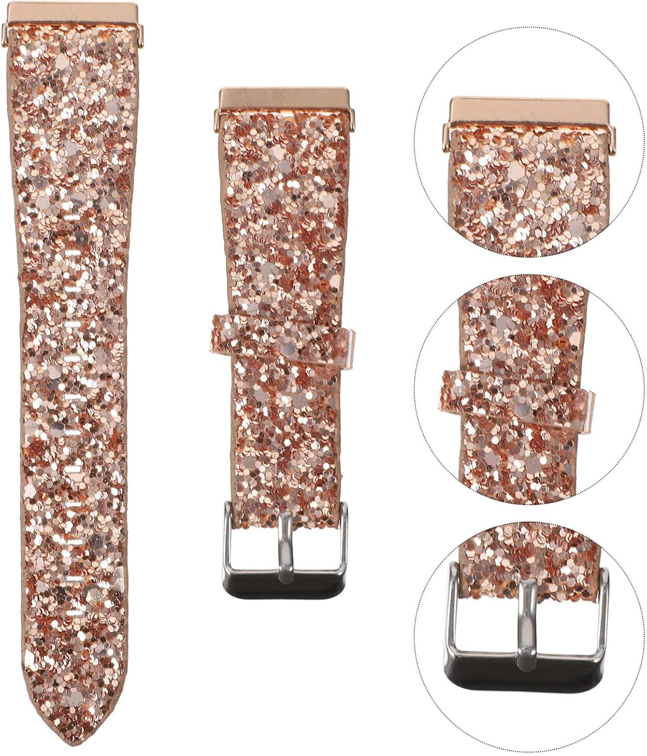 Miniatura 4 de Mikikit ser of 2 Leather Watch Band, Bracelet Watchband Watch Wrist Band watchband Quick Release Strap,