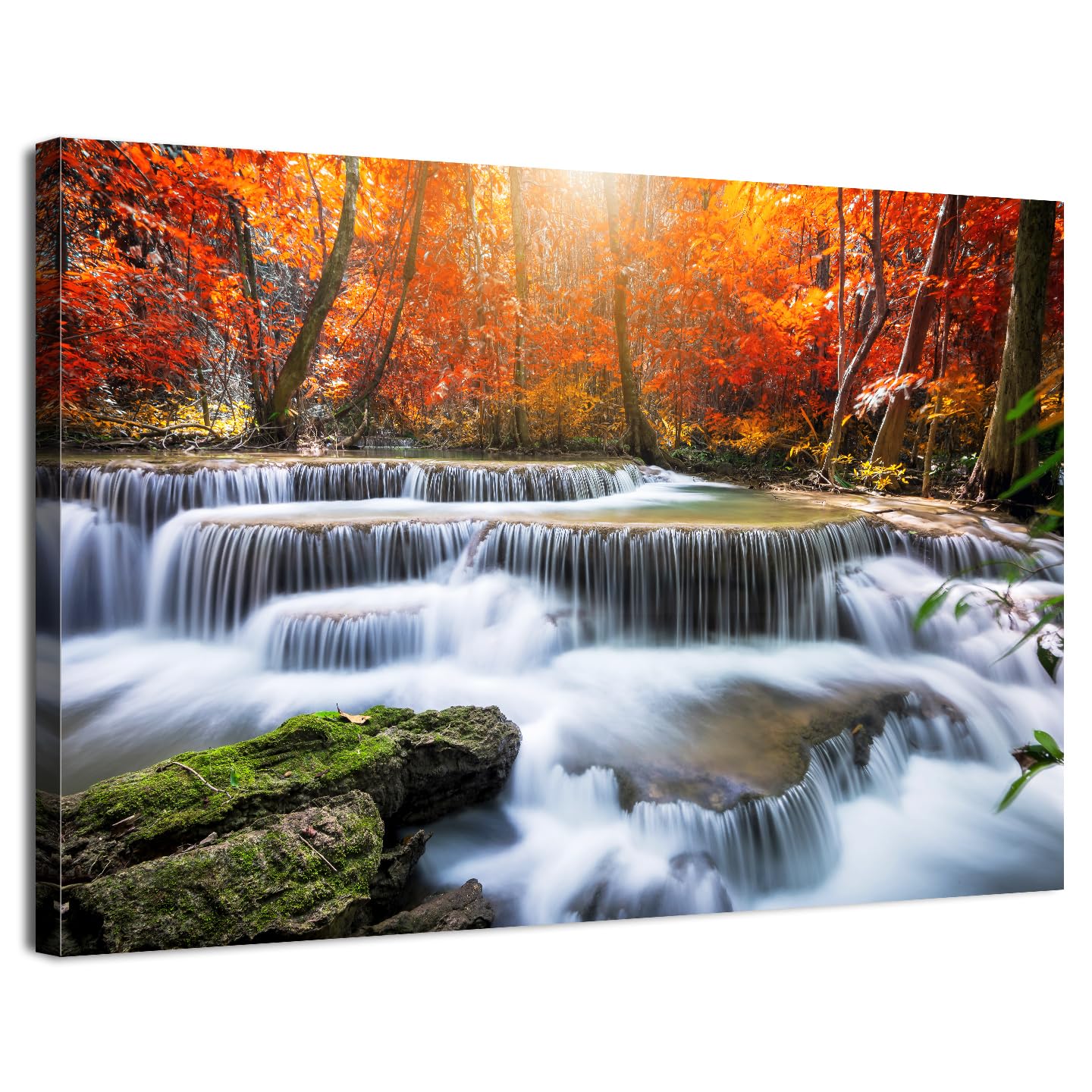 Fall Waterfall Canvas Wall Art