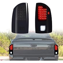 New Upgrade Black LED Taillights Rear Brake Stop Lamps Compatible with Dodge RAM 1500 2002-2006 / Ram 2500 3500 2003-2006 Replacement Smoke Tail Lights Lamps 55077348AF 55077347AF
