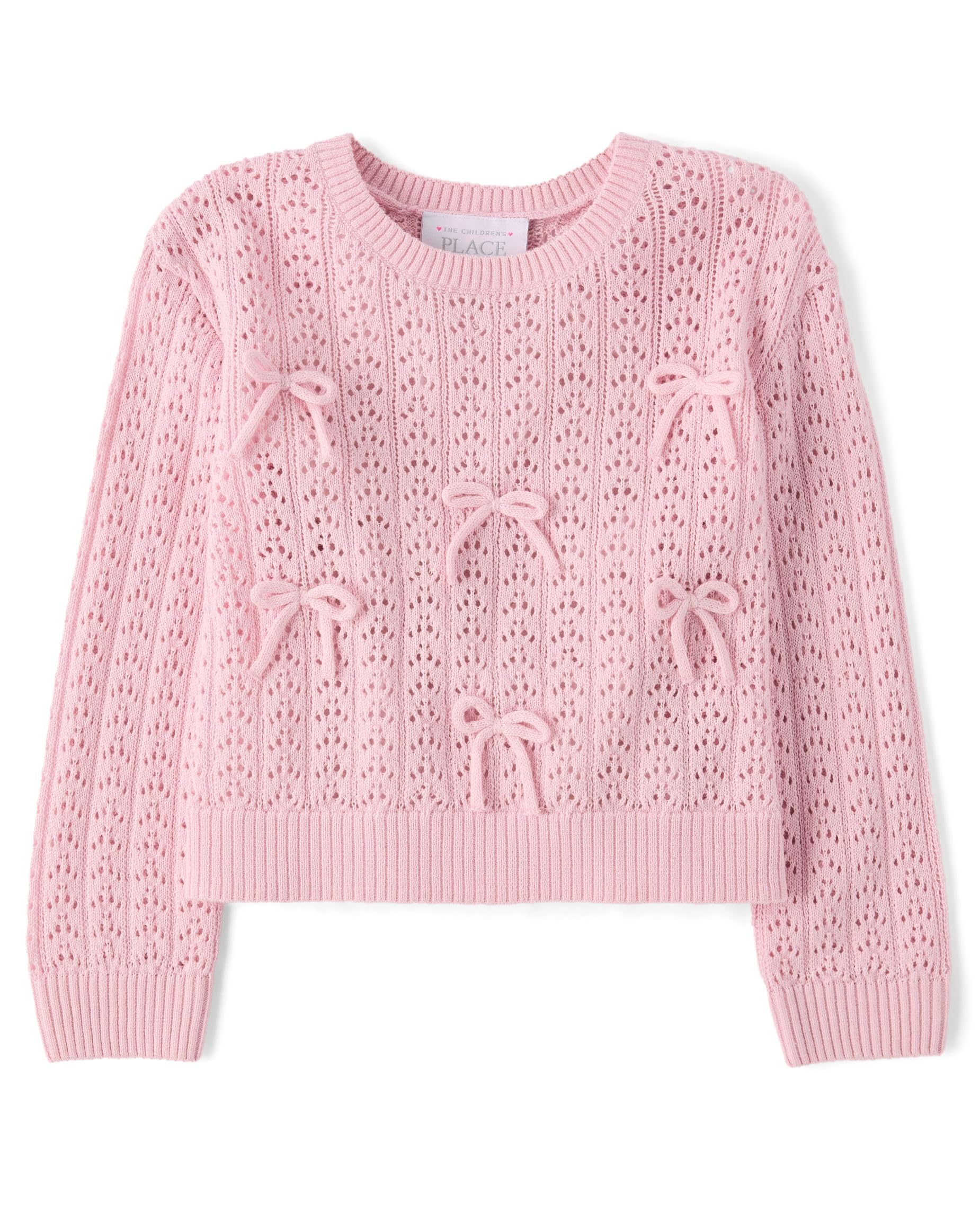 The Children's Place Baby Girls' and Toddler Long Sleeve Crew Neck Pullover Sweater