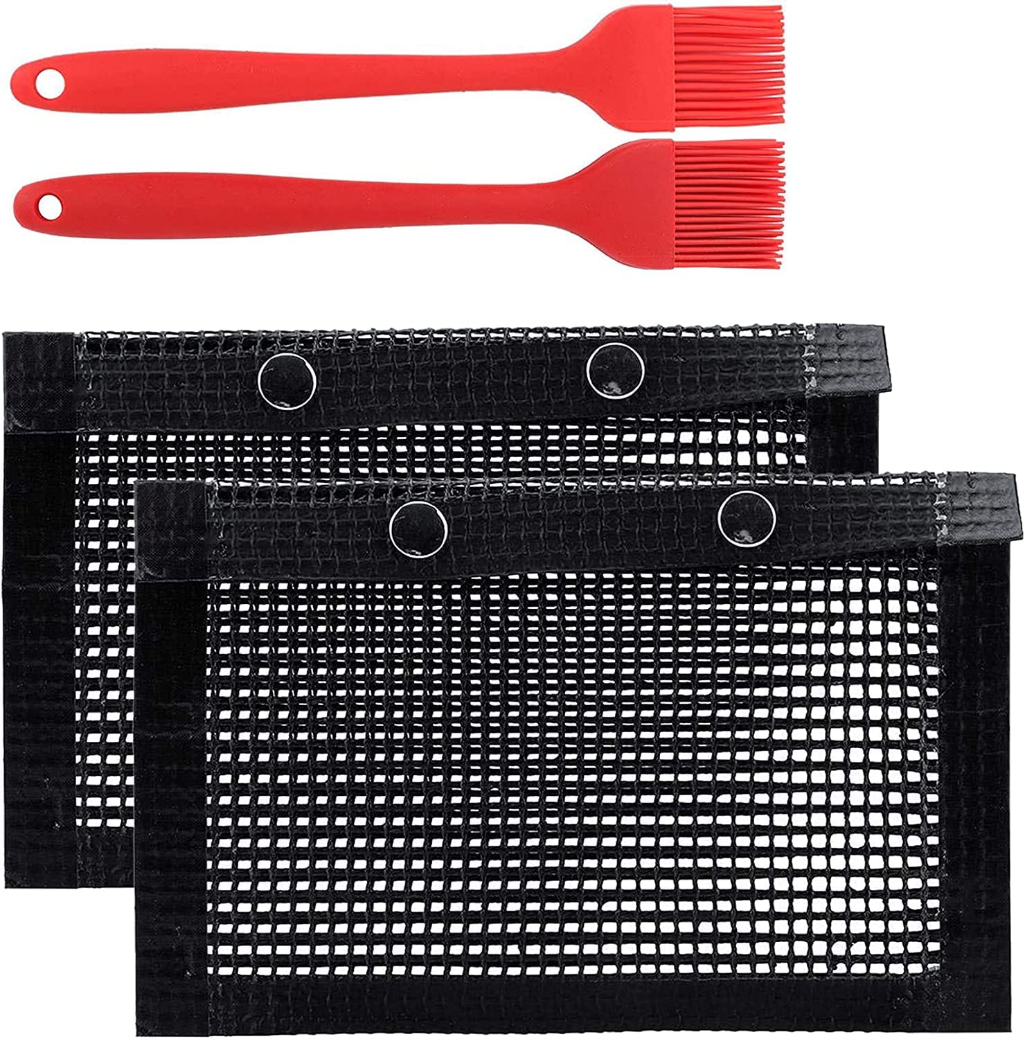 TCCO ENTERPRISE BBQ Mesh Grill Bags + Basting Brush 24 x 14 CM