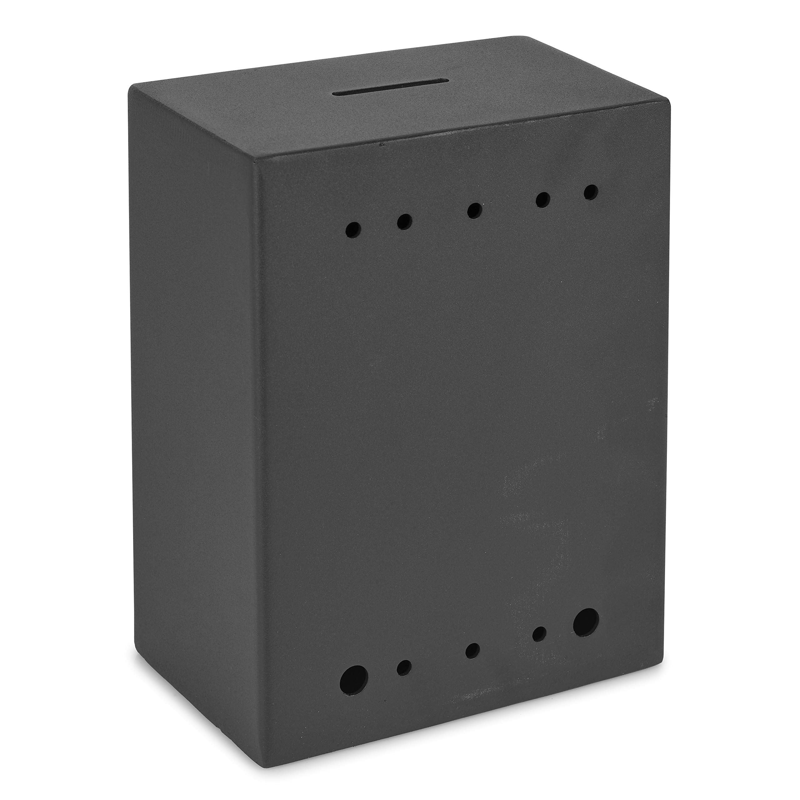 My Charity Boxes Classic Metal Donation Box - Secure Collection, Suggestion & Ticket Box - Easy Wall & Counter Mount, Blue (Lock With Padlock Not