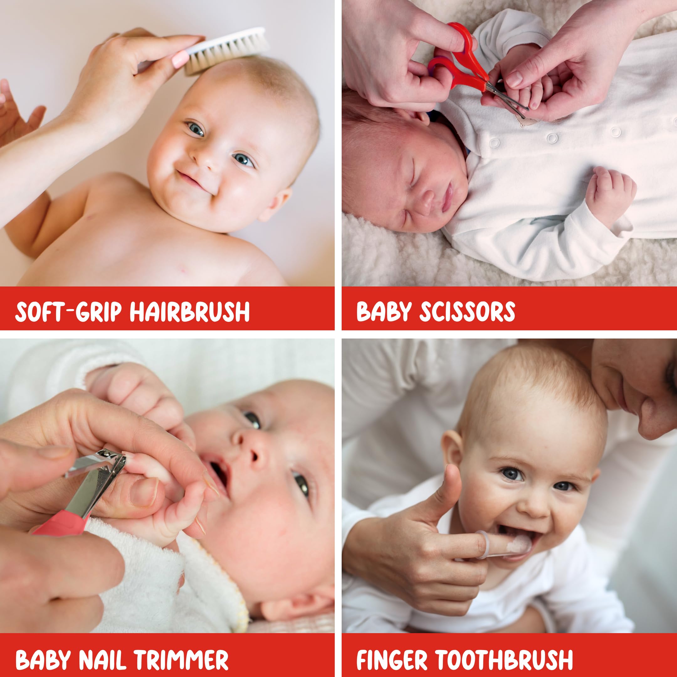 Smart Care Cocomelon - Kit de cuidado de la salud y aseo para bebés, artículos esenciales para recién nacidos, incluye termómetro, cuentagotas de medicamentos, herramientas de aseo y más
