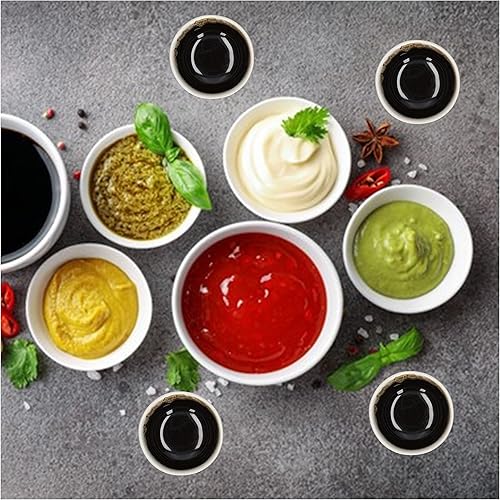 Miniatura 5 de Plato de cerámica para salsa de soja pequeños, 3 pulgadas, juego de 4 (marrón n.º 2)