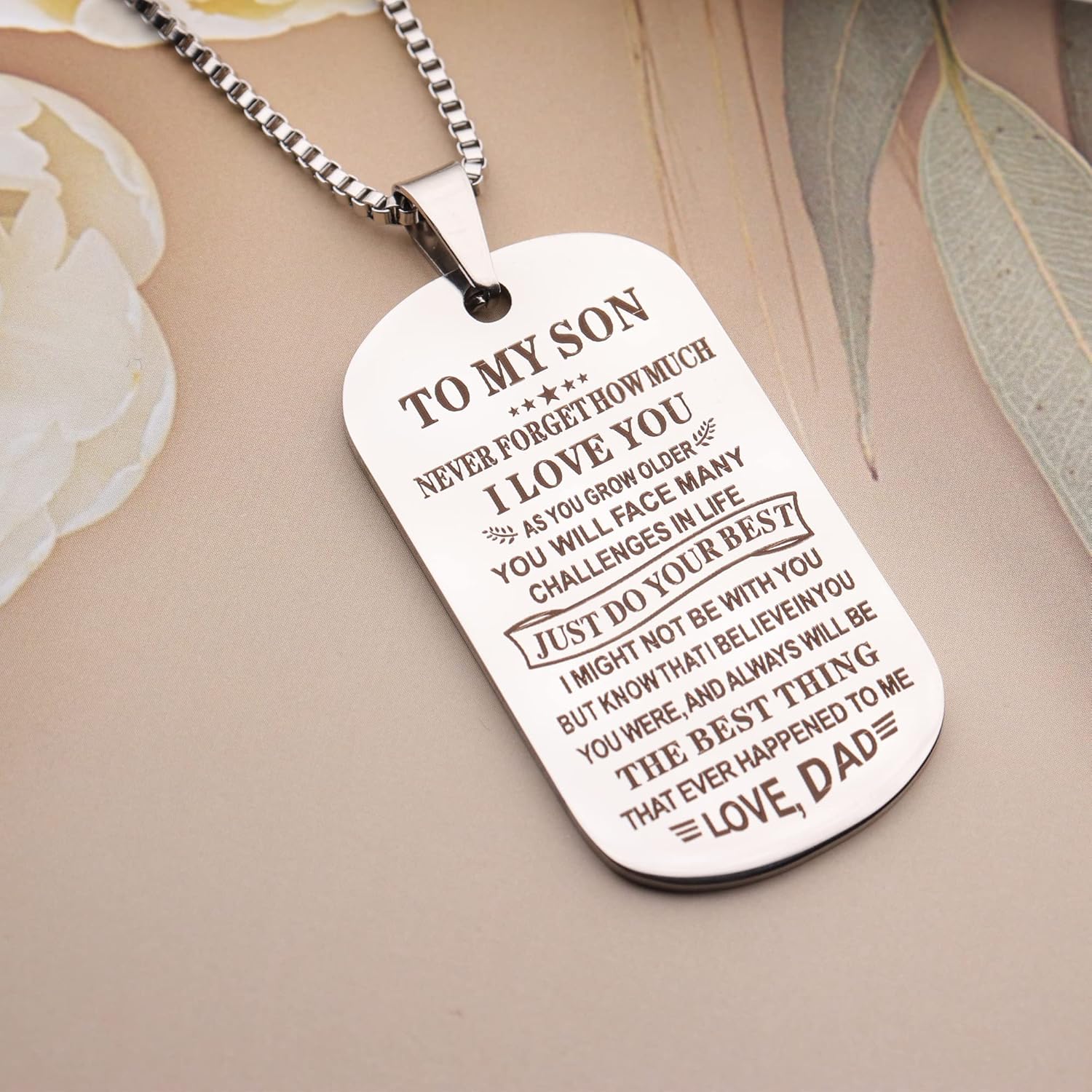 Jstud Inspiration Necklace Gifts for Daughter Son Christmas Birthday Gifts I Love You Heart Pendant Jewelry Necklace from Mom Dad - Image 5