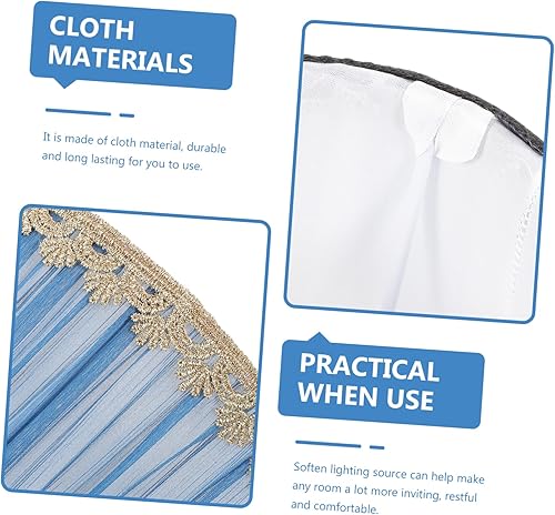 Miniatura 3 de Pantalla plisada azul oscuro, pantalla de tela, pantalla de lámpara pequeña, pantalla de campana real, pantalla de tela de repuesto para lámpara de