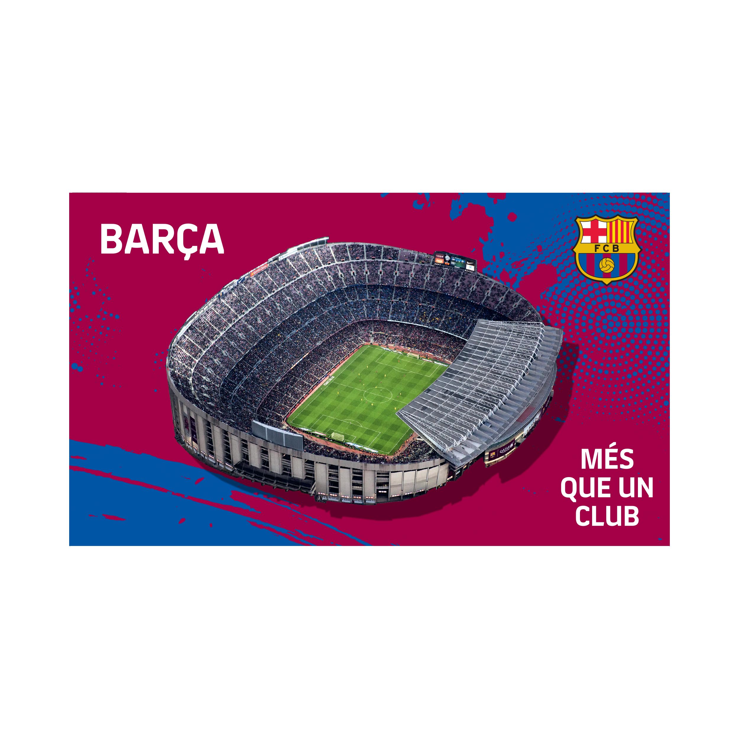 Sticker mural FC Barcelone vinyle stade 65x40 cm adhésif sans bulles