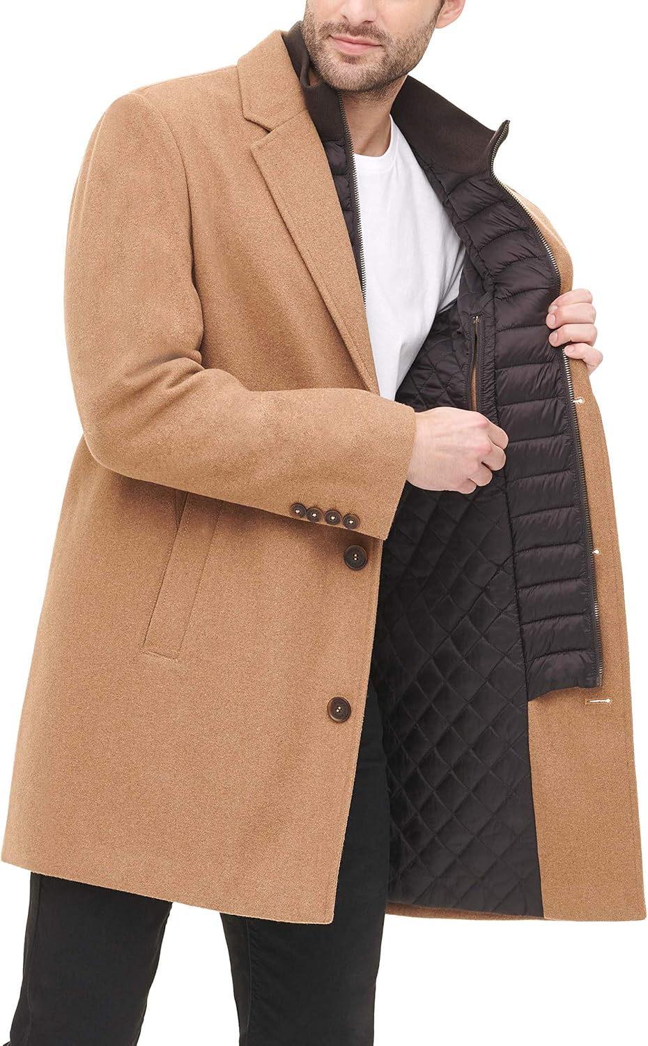 DOCKERS mens Henry Wool Blend Top Coat (Regular and Big & Tall Sizes)