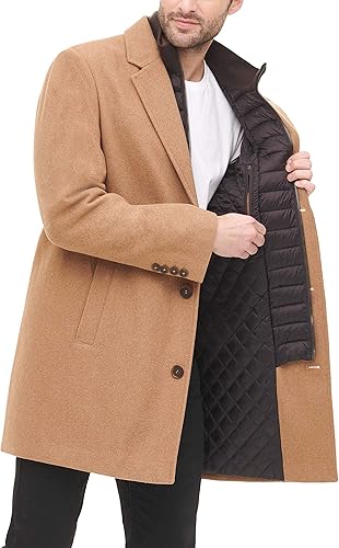 Miniatura 8 de DOCKERS Abrigo de mezcla de lana Henry para hombre (tallas regulares y grandes y altas)