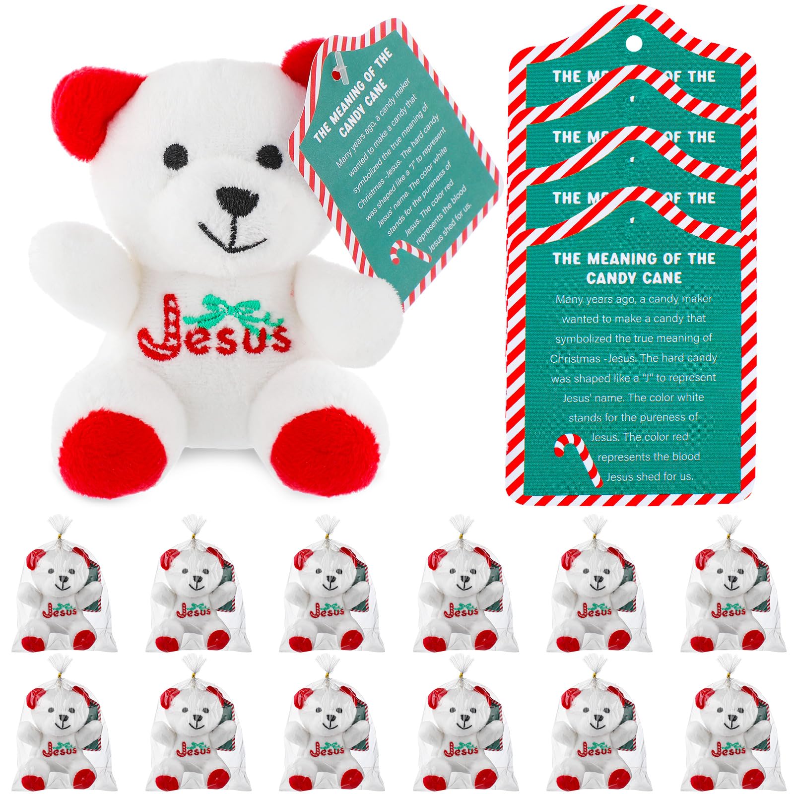 Amazon.com: Poen 27 Pack Christmas Jesus Mini Plush Bears with