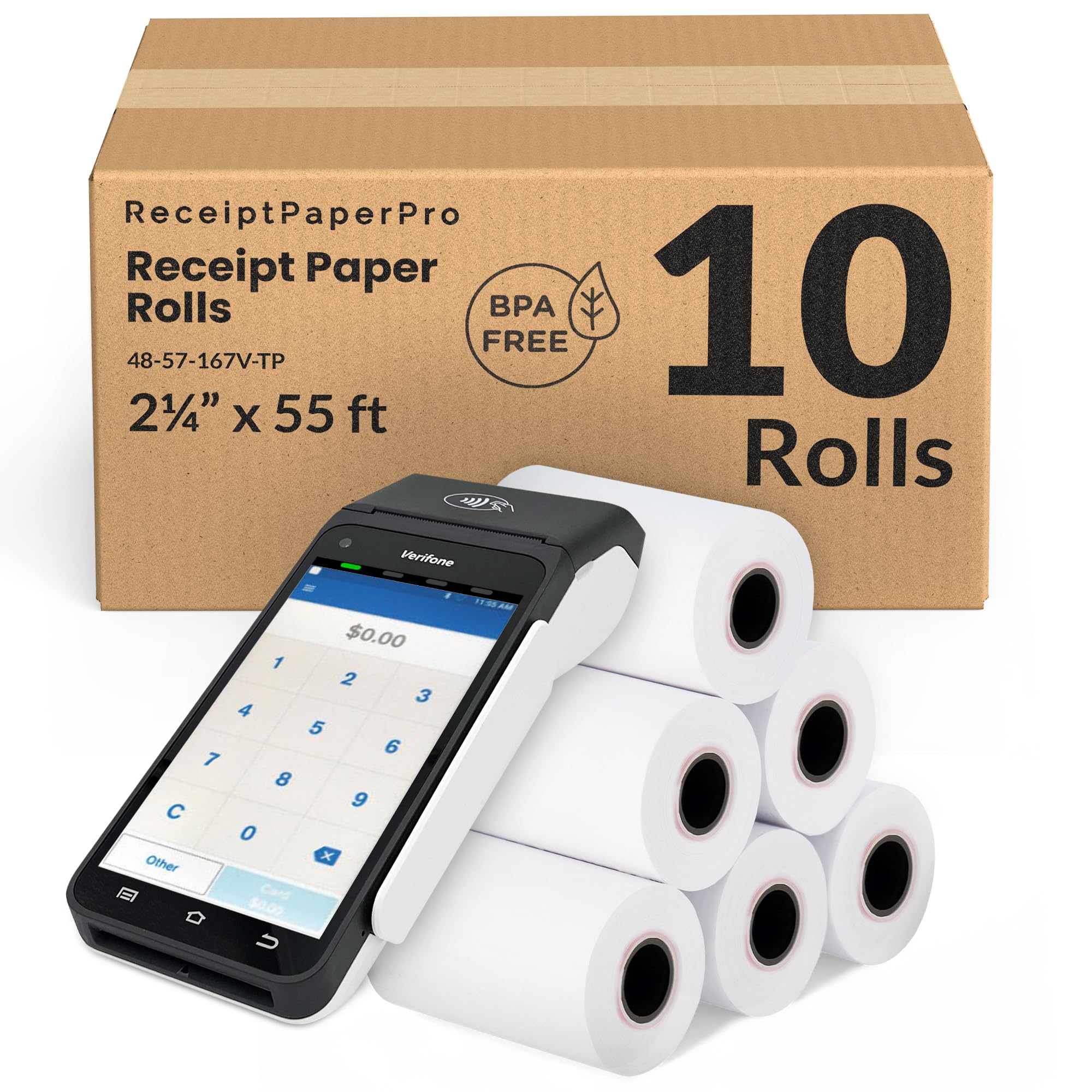 Receipt Paper Roll for Verifone T650P Terminal (10)