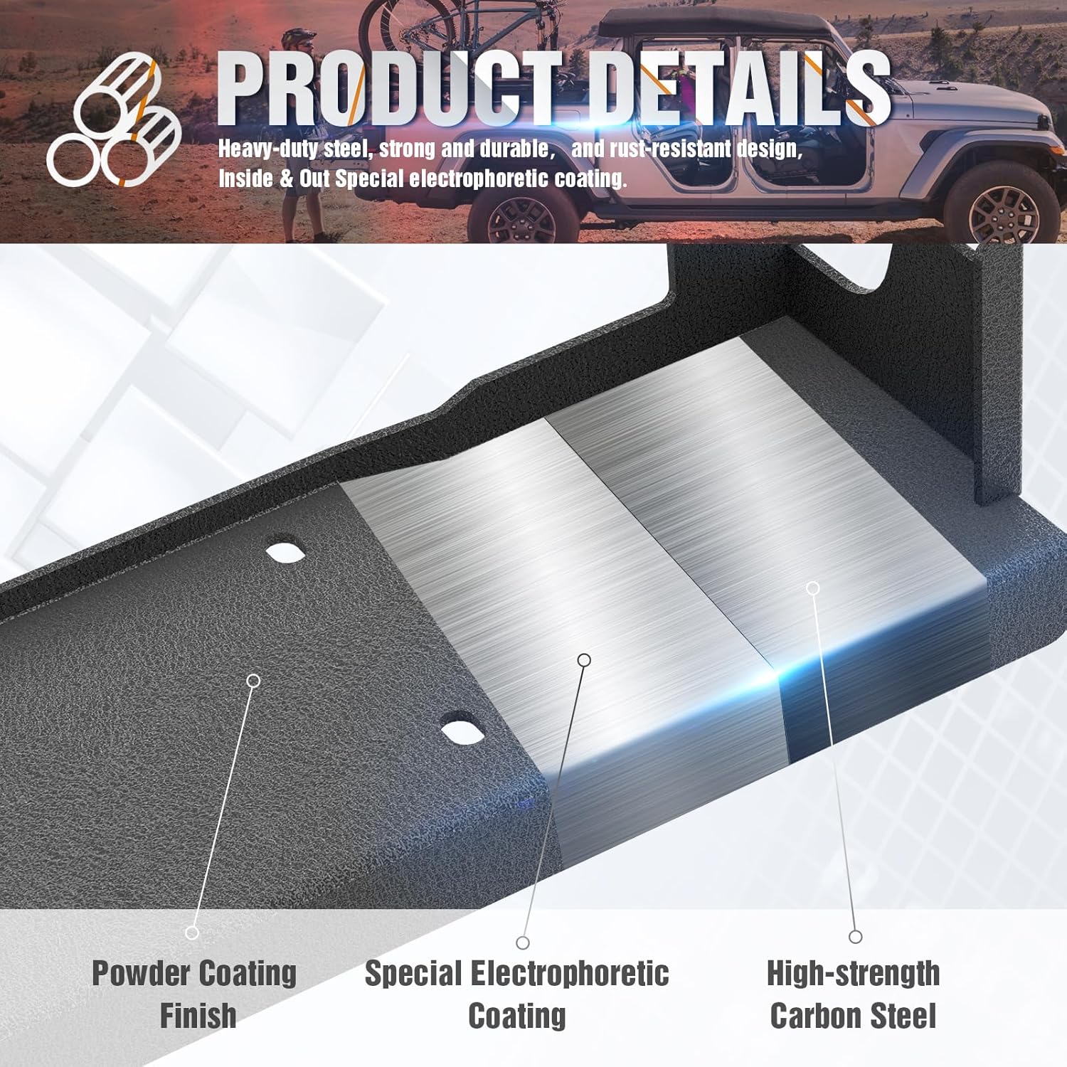 Winch Mounting Plate Compatible with 2018–2025 Jeep Wrangler JL JLU & Gladiator JT, Fits 10" x 4.5" Winch Bolt Pattern, Heavy-Duty Steel Bracket, 12000 lb Towing Capacity, Black