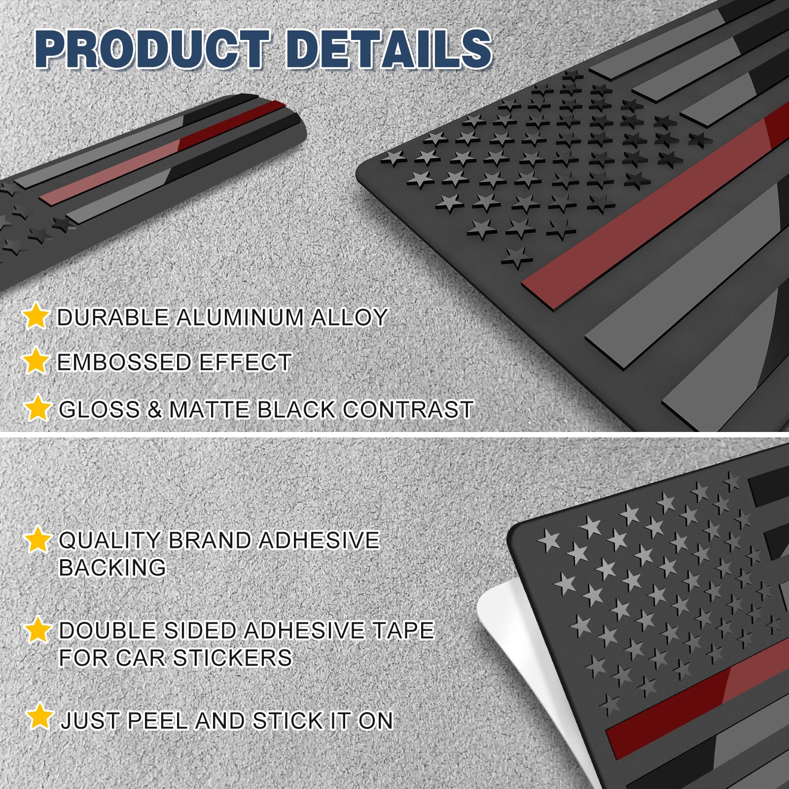 USA American Flag Vinyl Cut Decal Set Of 2, Black Matte Color Sticker, Patriotic, Made In The Usa, Waterproof, Quality Oracal Brand