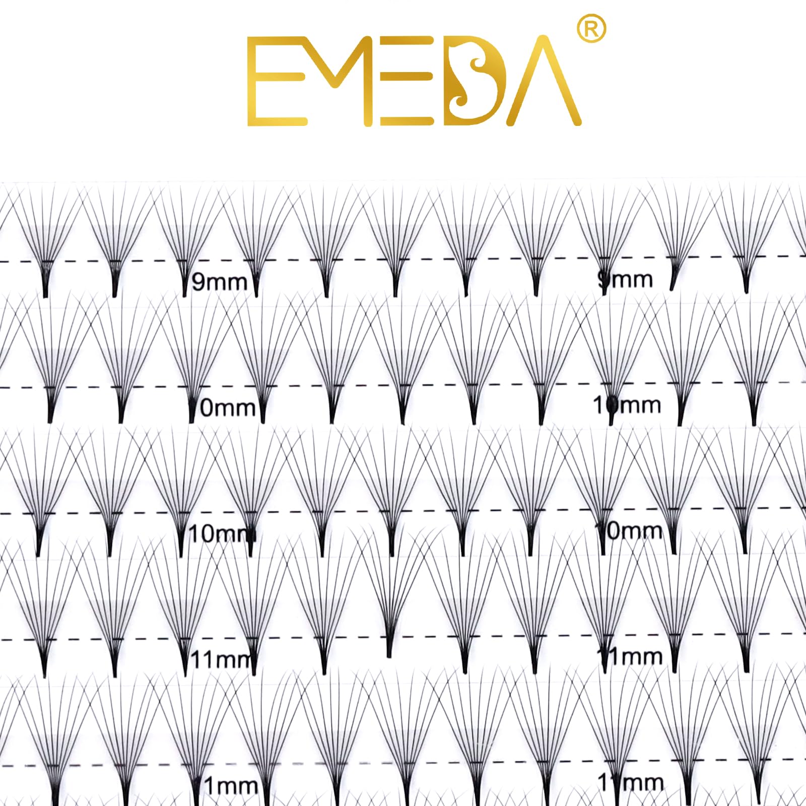 EMEDA Premade Volume Fan 8D Extension ciglia 9 linee D Ciglia arricciate Volume ciglia 0.07mm 9mm-14mm Mix Length Extension ciglia voluminose pre-confezionate Ciglia a grappolo 8D (8D D 0.07 Mix)
