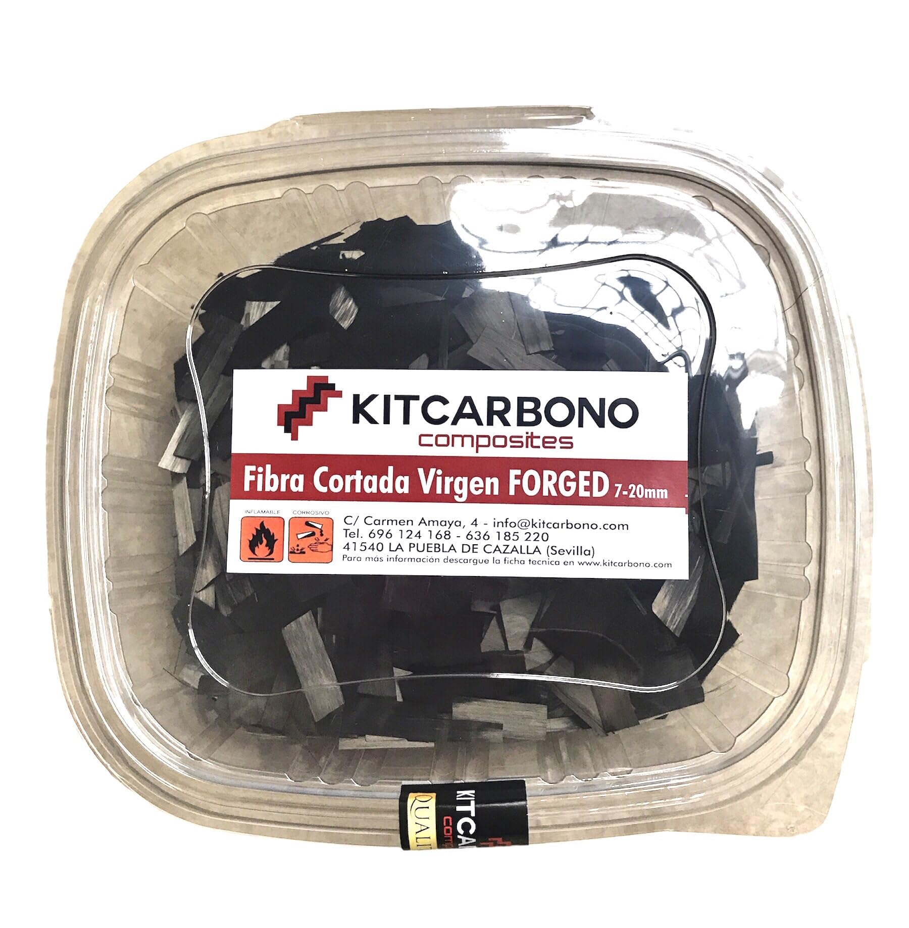 Kitcarbon fibre de carbone forgée professionnelle vierge large SpreadTow 20 mm 150 g forged carbon diamond