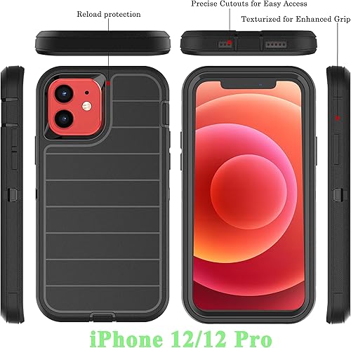 Miniatura 2 de YmhxcY Funda para iPhone 12  iPhone 12 Pro 2 protectores de pantalla de vidrio templado a prueba de caídas de 3 capas duradera a prueba de caídas,