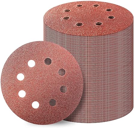 Inditrust 5-Inches Round Sanding Disc Hook and Loop Sand Paper in Bulk for Orbital Sander (120 Grit, 50 pcs)