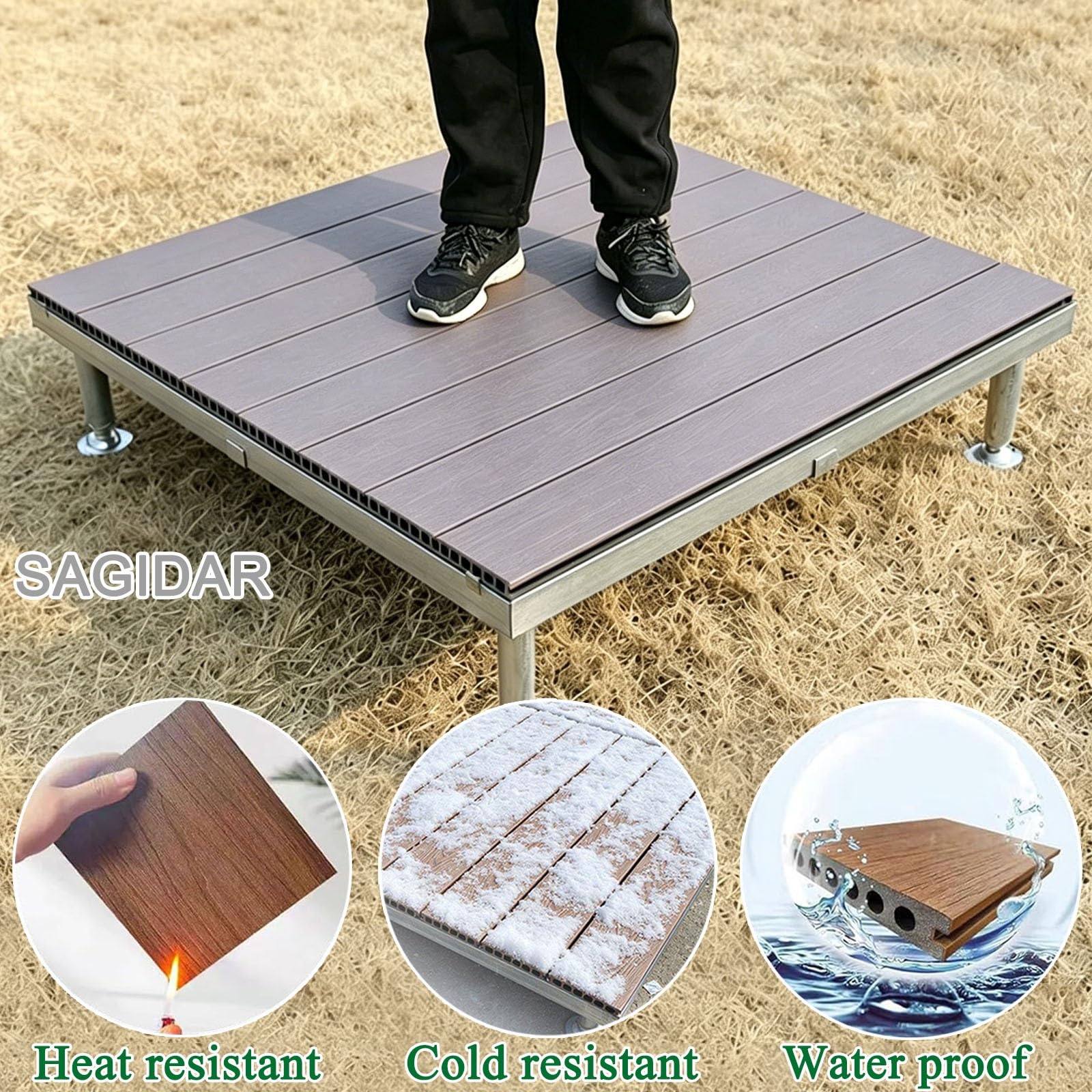 84x84cm Terrazza Pavimentazione Ad Incastro Modulare Regolabile In Altezza